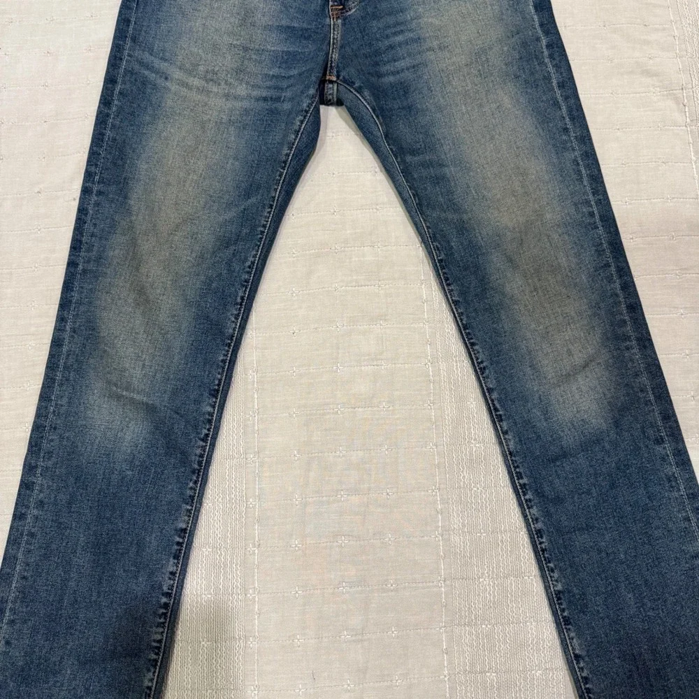 Abercrombie & Fitch Slim Straight Jeans Mens 33x32 Medium Wash A&F Stretch Blue‎